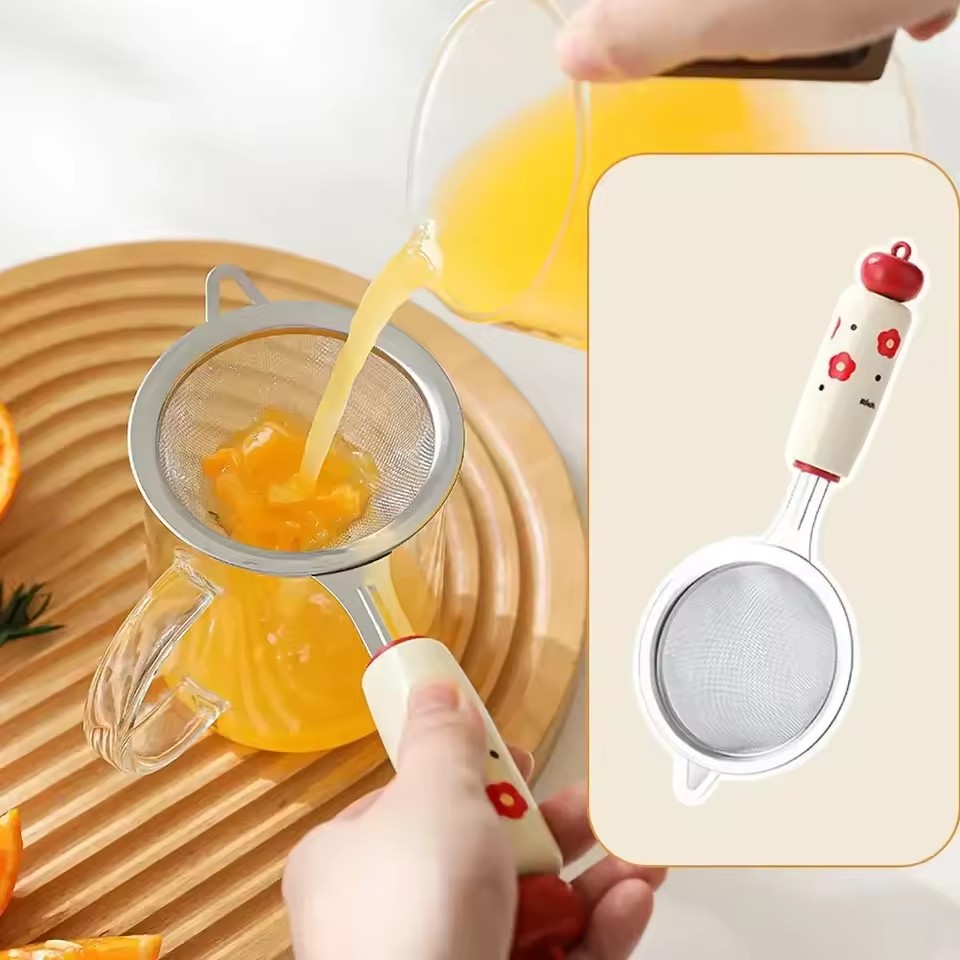 Baby Complementary Food Utensils Dopamine Kitchen Gadget Stainless Steel Egg Yolk Separator Mesh Filter Sieve Spoon Making Tool