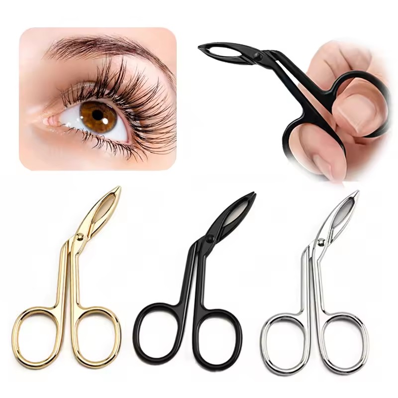 1Pcs Scissor Type Eyebrow Tweezer Fine Hairs Puller Eye Brow Nose Hair Removal Stainless Steel Beauty Makeup Tools Accessories