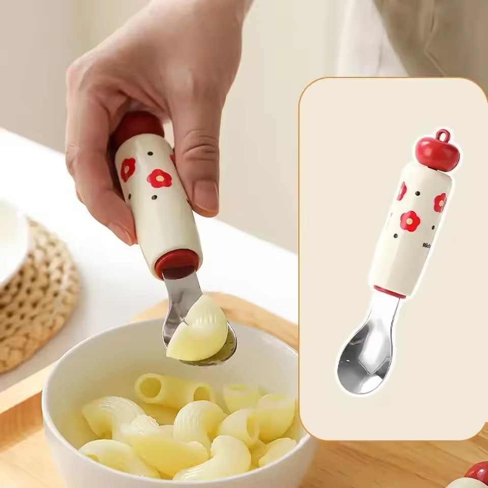 Baby Complementary Food Utensils Dopamine Kitchen Gadget Stainless Steel Egg Yolk Separator Mesh Filter Sieve Spoon Making Tool