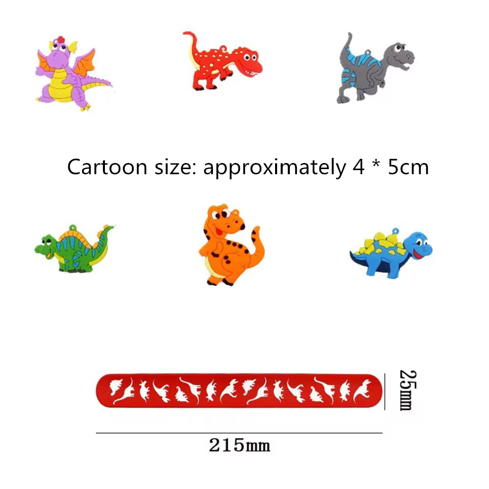 Cartoon dinosaur print, patting circle, patting bracelet, children's toy bracelet, wrist strap, toy small gift