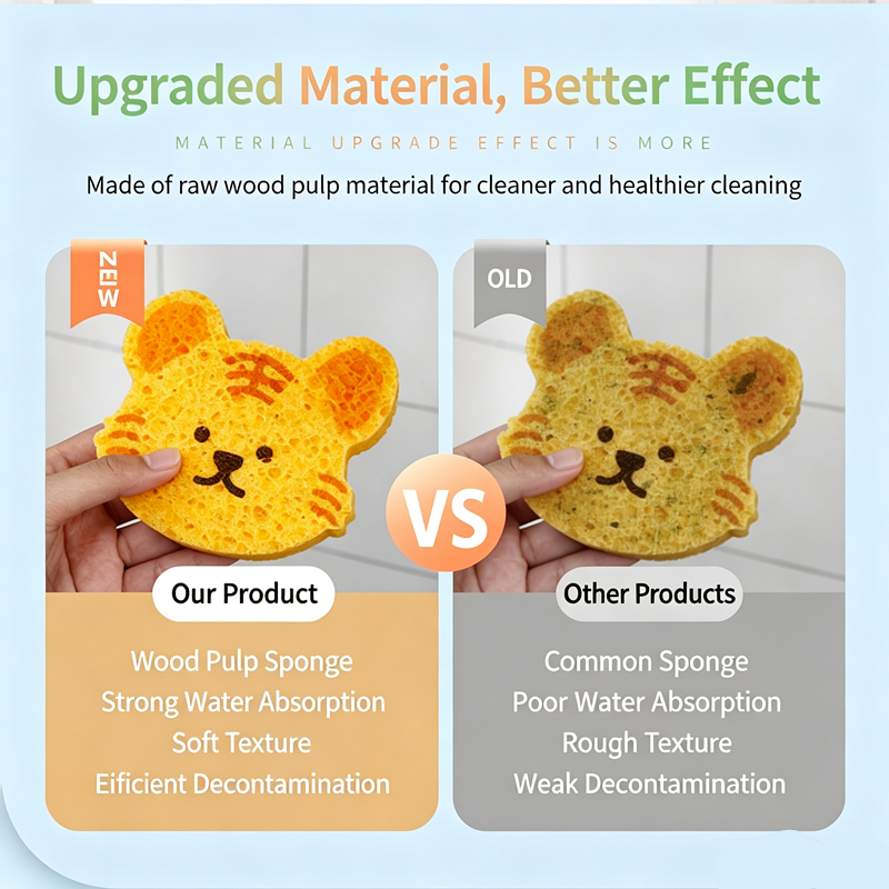 Animal cartoon bath sponge wipe, bath mud remover, bathroom supplies, bath wipe, kitchen cleaning, dishwashing sponge wipe