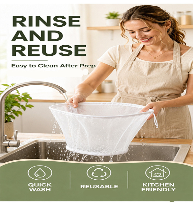 Reusable Cheese Cloth Bags Fine Mesh Strainer for Yogurt Juice Coffee Gauze Filtering Bags Kitchen Cooking Filter Strainers Bag