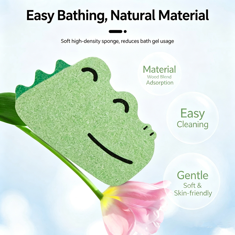 Animal cartoon bath sponge wipe, bath mud remover, bathroom supplies, bath wipe, kitchen cleaning, dishwashing sponge wipe