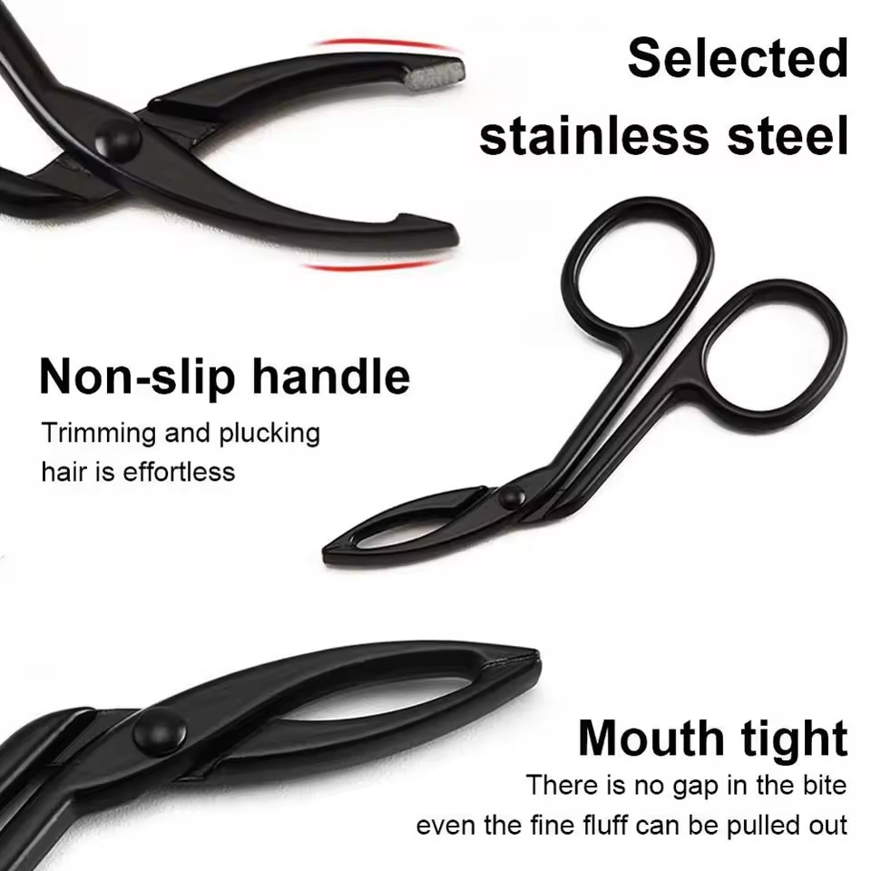 1Pcs Scissor Type Eyebrow Tweezer Fine Hairs Puller Eye Brow Nose Hair Removal Stainless Steel Beauty Makeup Tools Accessories view 2