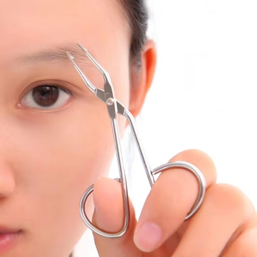 1Pcs Scissor Type Eyebrow Tweezer Fine Hairs Puller Eye Brow Nose Hair Removal Stainless Steel Beauty Makeup Tools Accessories view 9
