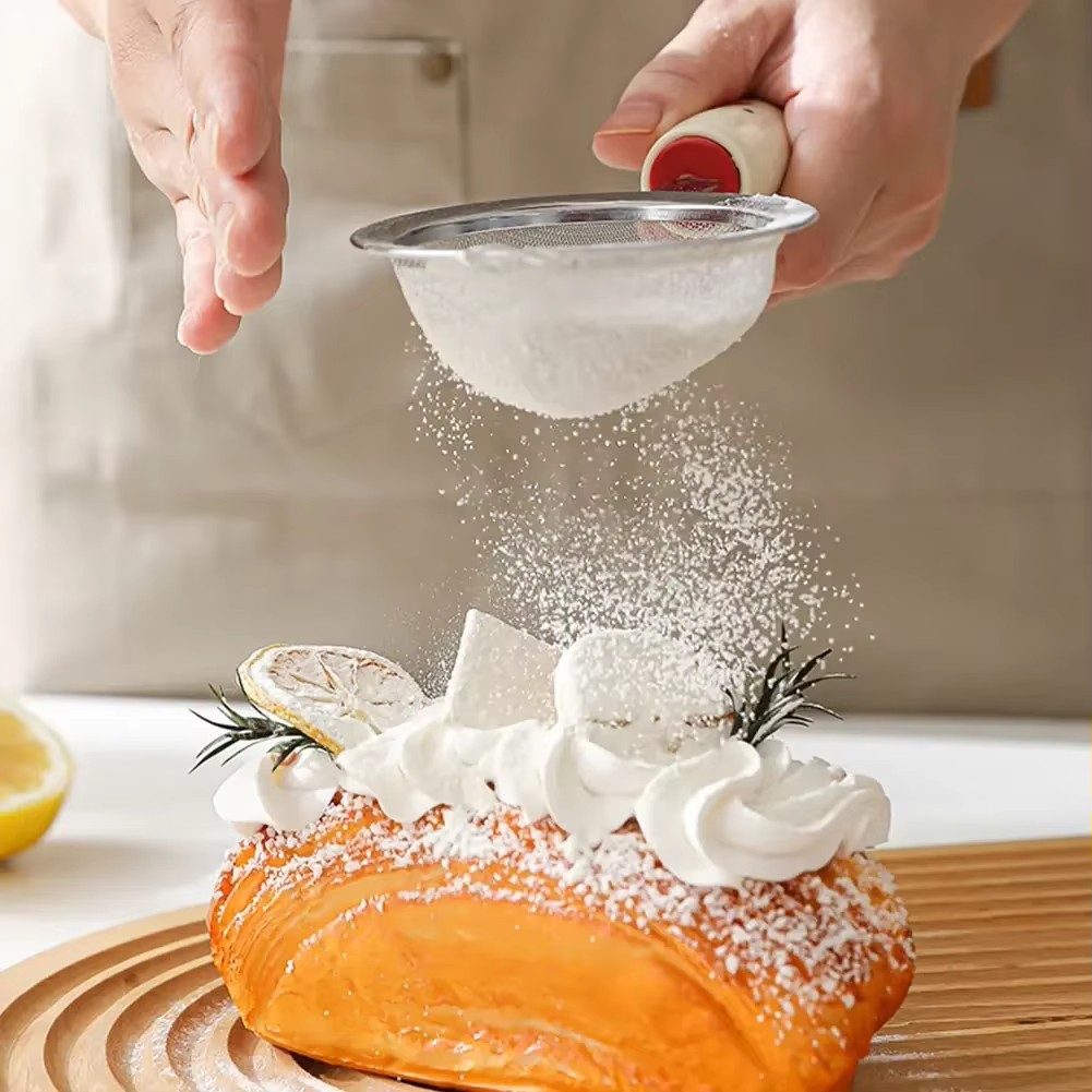 Baby Complementary Food Utensils Dopamine Kitchen Gadget Stainless Steel Egg Yolk Separator Mesh Filter Sieve Spoon Making Tool