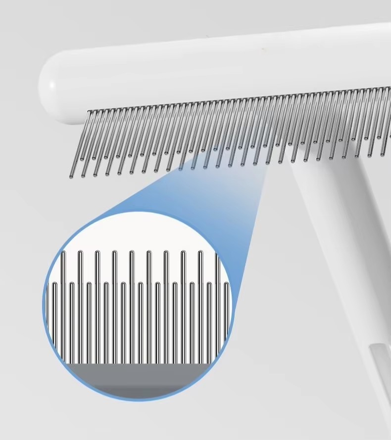 Pet Hair Removal T Type Rake Smooth ABS Plastic Housing Corrosion-resistant Steel Teat Reduces Floating Pet Hair Sofa Carpet Grooming Work for All Cat Breeds pet brush