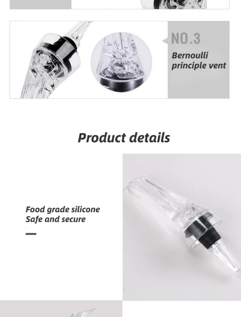 1pcs Magic Wine Decanter Wine Aerating Pourer Spout Decanter Wine Aerator Quick Aerating Pouring Tool Pump Portable Filter
