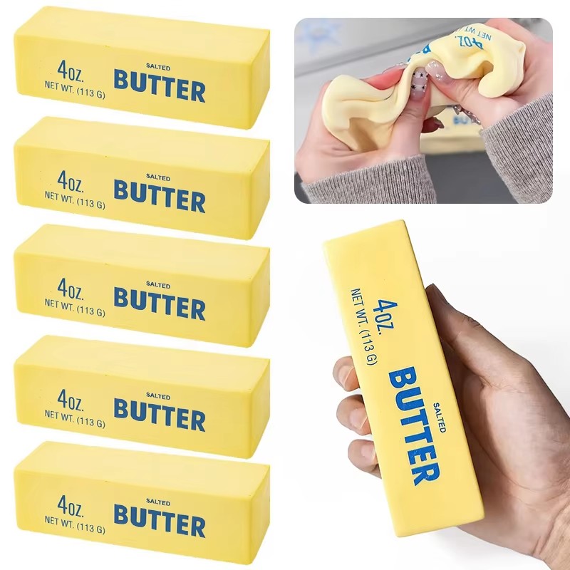 1PC Antistress Butter Stick Stress & Anxiety Relief Fidget Toys Slow Rising Squishy Squeeze Elastic Cheese Stick Prank Toys