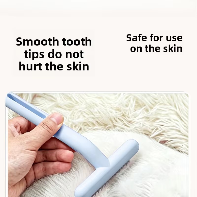 Pet Hair Removal T Type Rake Smooth ABS Plastic Housing Corrosion-resistant Steel Teat Reduces Floating Pet Hair Sofa Carpet Grooming Work for All Cat Breeds pet brush