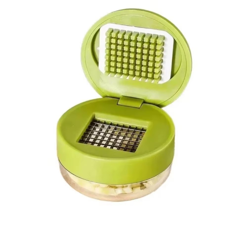 1PC Multifunctional Garlic Press Manual Mincer,PET and Stainless Steel Garlic Slicer Handheld Ginger Masher with Storage Case