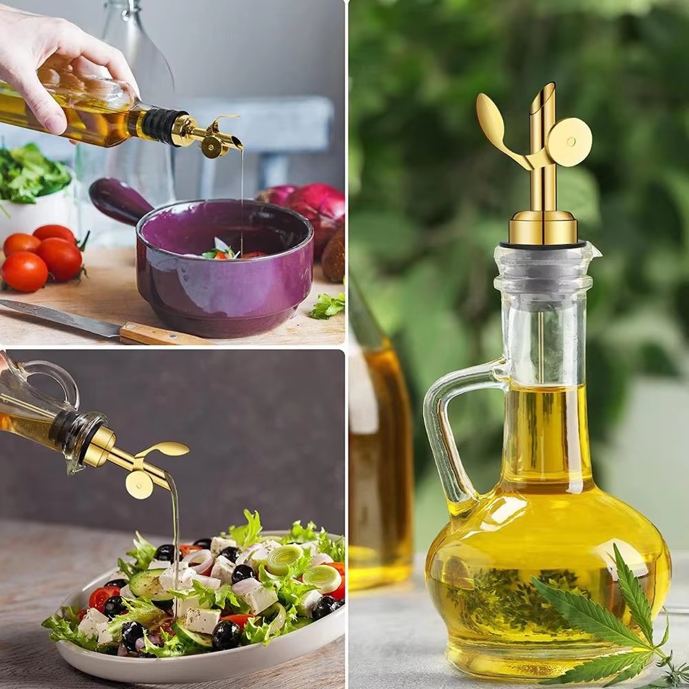 1PC Stainless Steel Bottle Pourer Auto Flip Liquor Bottle Pourer for Alcohol Pour Spout with Plug for Cocktail Olive Oil Vinegar