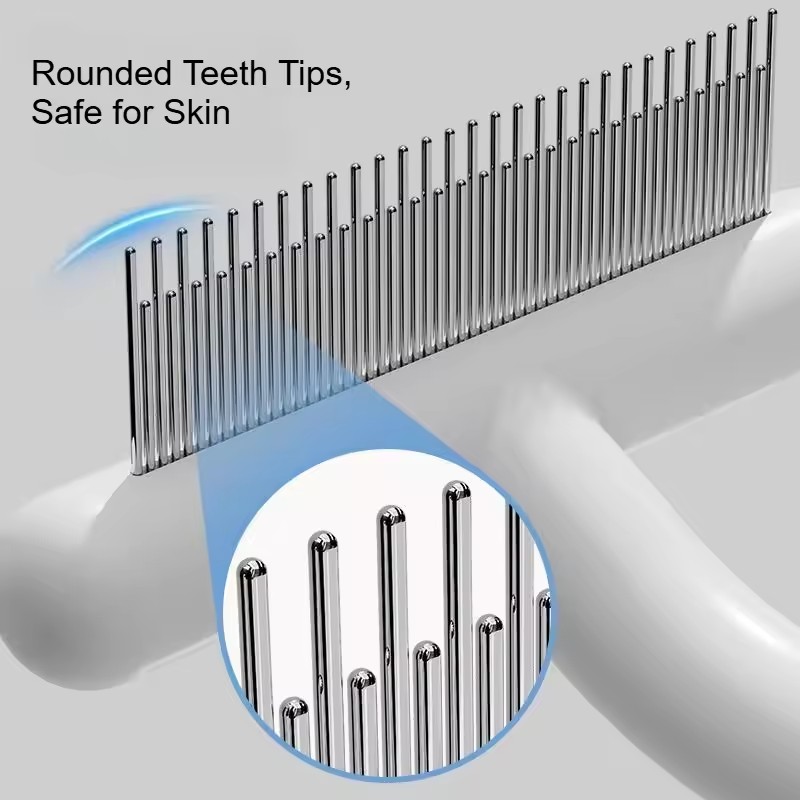 Pet Hair Removal T Type Rake Smooth ABS Plastic Housing Corrosion-resistant Steel Teat Reduces Floating Pet Hair Sofa Carpet Grooming Work for All Cat Breeds pet brush