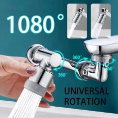 1080 Rotatable Faucet Extender Sprayer Head 2 Modes Universal Bathroom Tap Extend Adapter Aerator