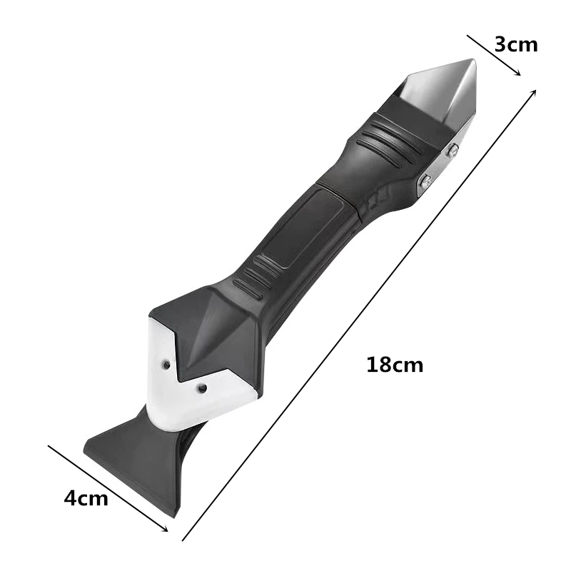 Silicone Scraper Squeegee Glue Remover Knife Caulking Angle Beauty Crack Trowel Tool Grout Scraper Kit with 5pcs Scraper Head