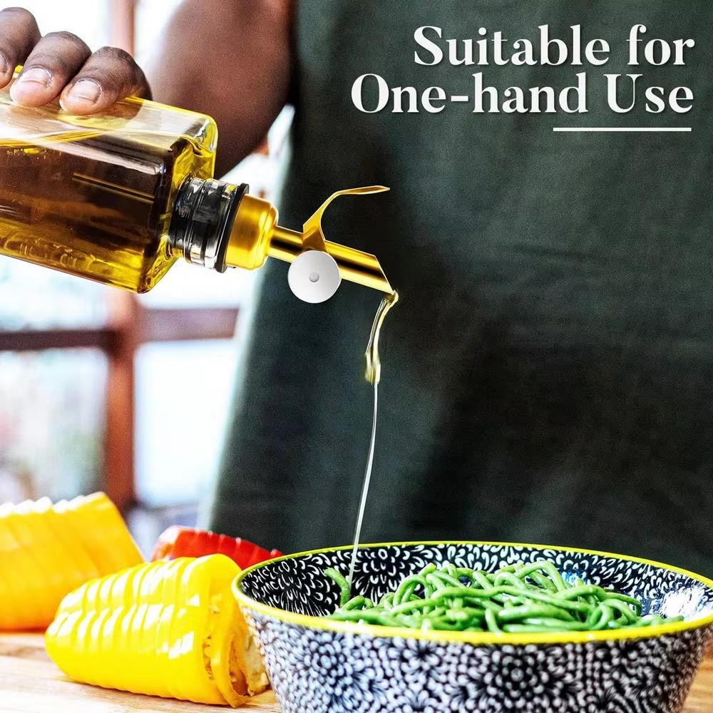 1PC Stainless Steel Bottle Pourer Auto Flip Liquor Bottle Pourer for Alcohol Pour Spout with Plug for Cocktail Olive Oil Vinegar