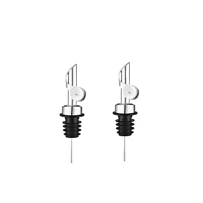 1PC Stainless Steel Bottle Pourer Auto Flip Liquor Bottle Pourer for Alcohol Pour Spout with Plug for Cocktail Olive Oil Vinegar
