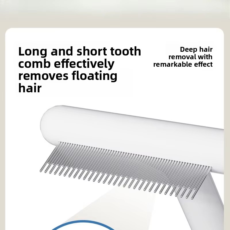 Pet Hair Removal T Type Rake Smooth ABS Plastic Housing Corrosion-resistant Steel Teat Reduces Floating Pet Hair Sofa Carpet Grooming Work for All Cat Breeds pet brush