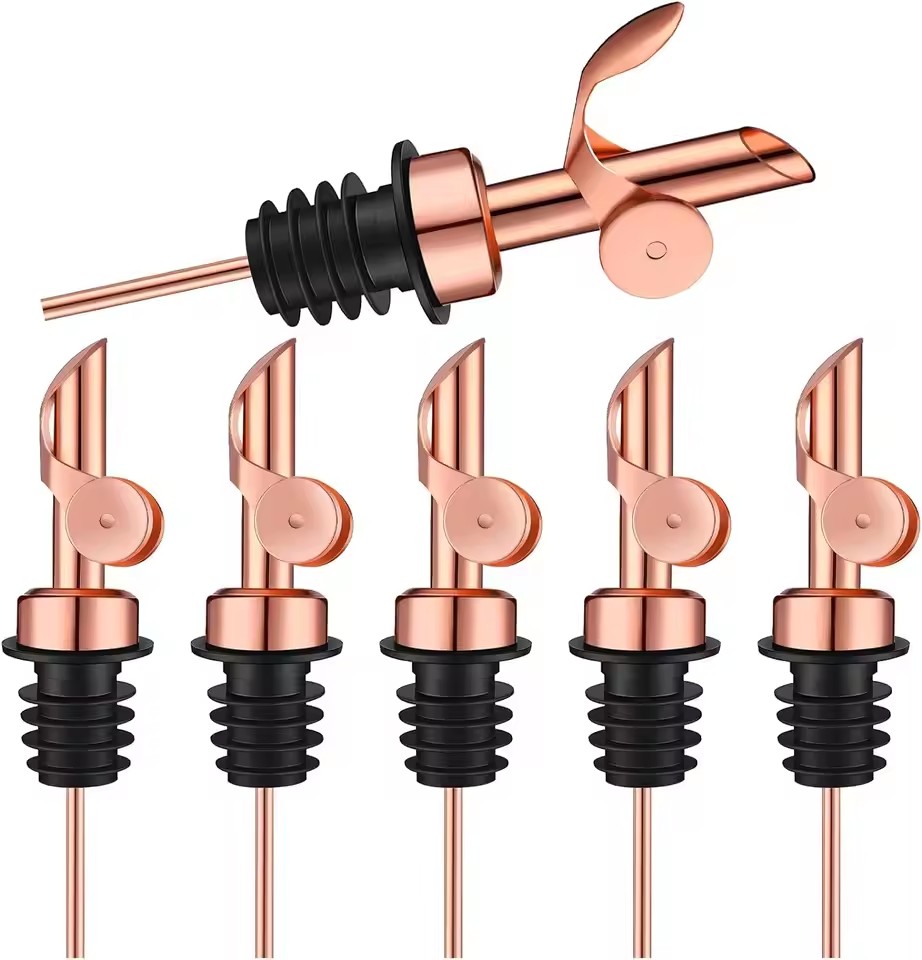 1PC Stainless Steel Bottle Pourer Auto Flip Liquor Bottle Pourer for Alcohol Pour Spout with Plug for Cocktail Olive Oil Vinegar