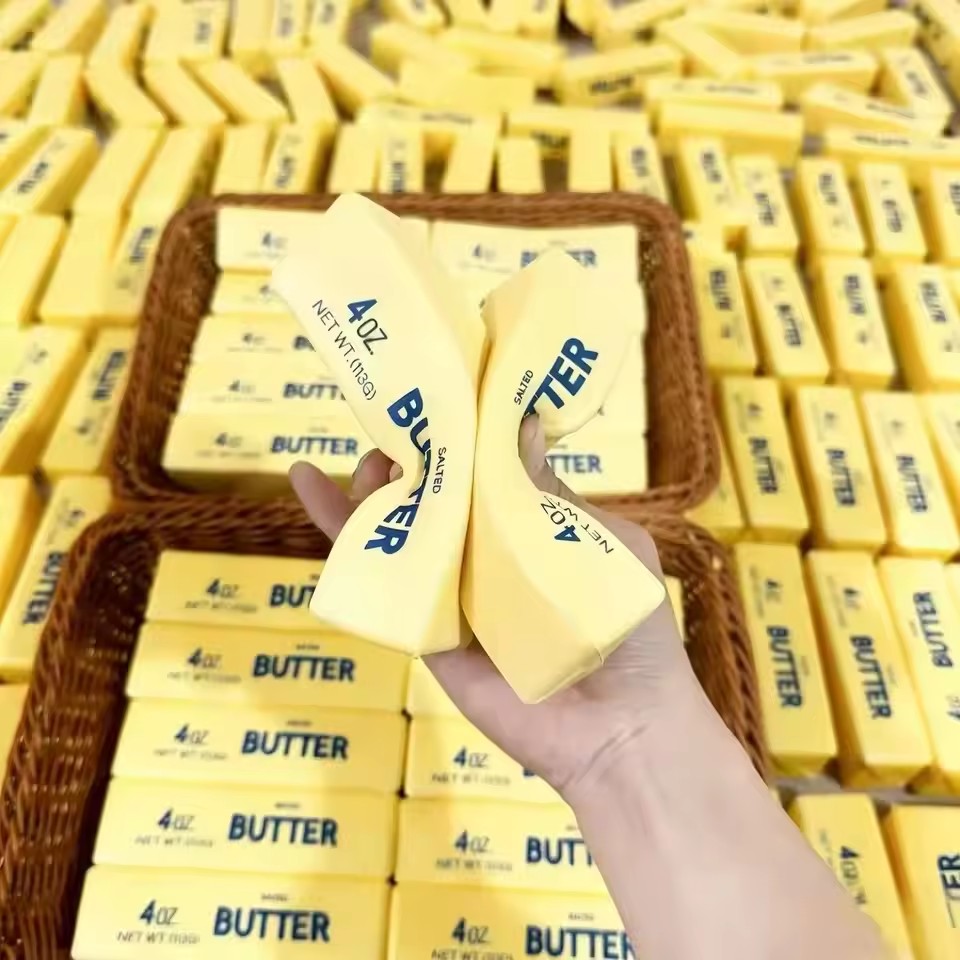 1PC Antistress Butter Stick Stress & Anxiety Relief Fidget Toys Slow Rising Squishy Squeeze Elastic Cheese Stick Prank Toys