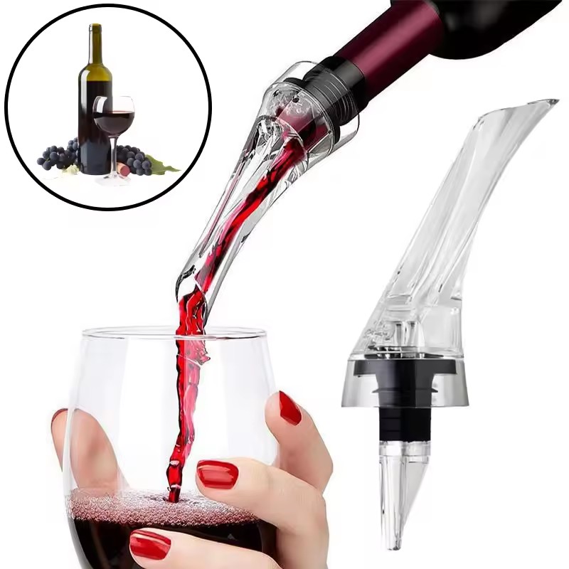 1pcs Magic Wine Decanter Wine Aerating Pourer Spout Decanter Wine Aerator Quick Aerating Pouring Tool Pump Portable Filter