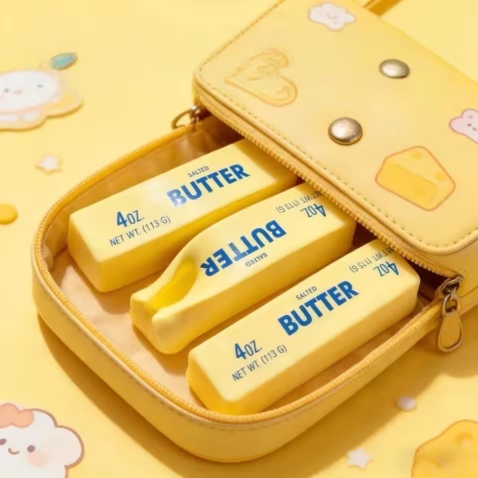 1PC Antistress Butter Stick Stress & Anxiety Relief Fidget Toys Slow Rising Squishy Squeeze Elastic Cheese Stick Prank Toys