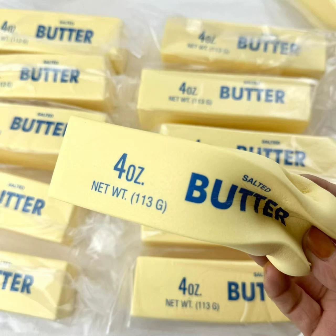 1PC Antistress Butter Stick Stress & Anxiety Relief Fidget Toys Slow Rising Squishy Squeeze Elastic Cheese Stick Prank Toys