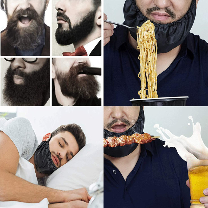 2 Pcs Beard Bonnet for Men Sleeping Beard Cap Cover Bib Satin Night Facial Guard Mask Bonnet Gift for Father Dad Waterproof