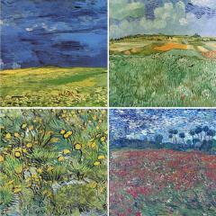 Craft Paper Van Gogh Landscape Painting Scrapbooking Material Background Paper