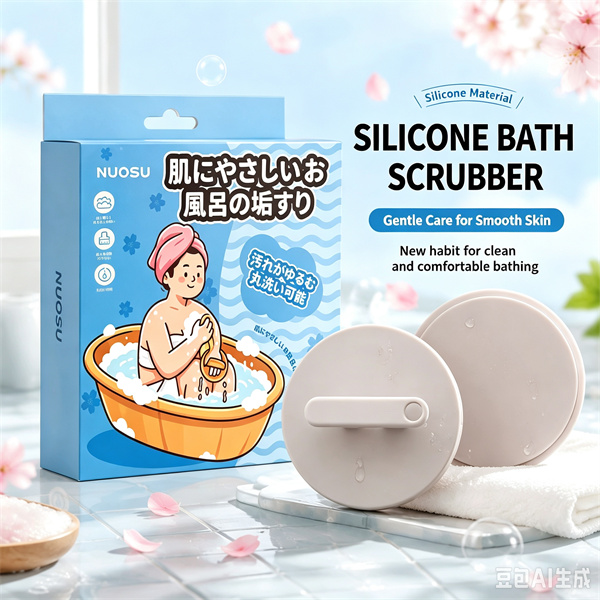 Japanese Silicone Bath Skin Rubbing Towel for Men and Women, Silicone Round Cake Powerful Mud Rubbing Tool