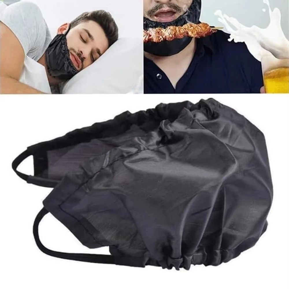 2 Pcs Beard Bonnet for Men Sleeping Beard Cap Cover Bib Satin Night Facial Guard Mask Bonnet Gift for Father Dad Waterproof