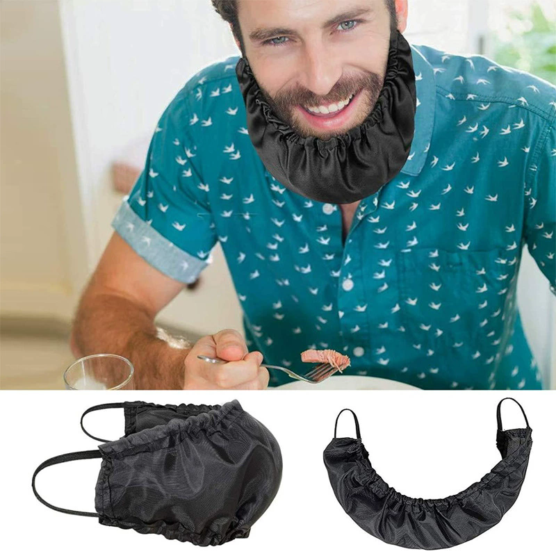 2 Pcs Beard Bonnet for Men Sleeping Beard Cap Cover Bib Satin Night Facial Guard Mask Bonnet Gift for Father Dad Waterproof