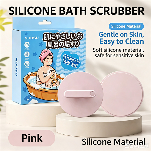 Japanese Silicone Bath Skin Rubbing Towel for Men and Women, Silicone Round Cake Powerful Mud Rubbing Tool
