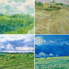 Craft Paper Van Gogh Landscape Painting Scrapbooking Material Background Paper