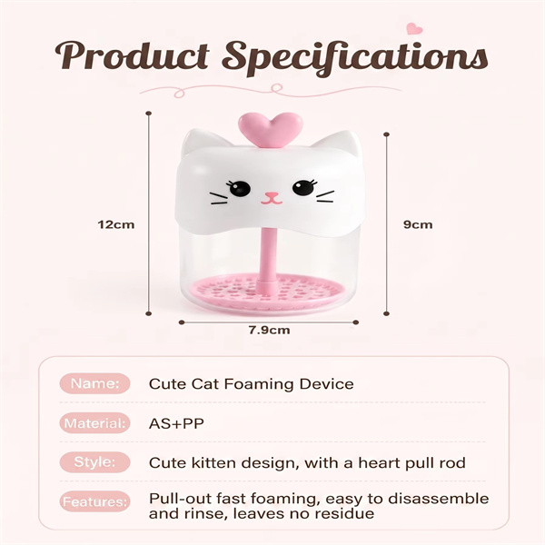Cartoon Cat Foam Maker Portable Manual Cleansing Foam Maker Shampoo and Shower Gel Foam Maker Bubble Cup