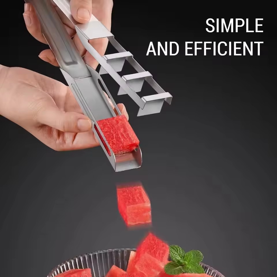 Watermelon Slicer Stainless Steel Watermelon Slicer Watermelon Cutter Fruit Slicer Stainless Steel Melon Dicer Tool for Camping
