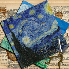 Craft Paper Van Gogh Landscape Painting Scrapbooking Material Background Paper