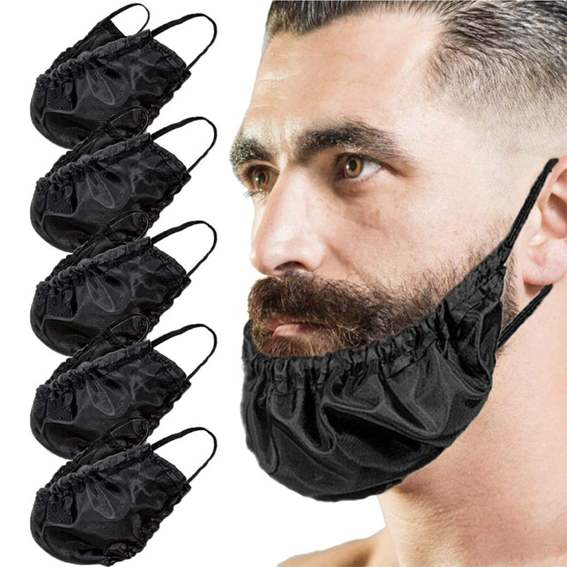 2 Pcs Beard Bonnet for Men Sleeping Beard Cap Cover Bib Satin Night Facial Guard Mask Bonnet Gift for Father Dad Waterproof