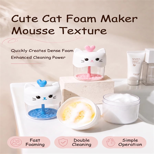 Cartoon Cat Foam Maker Portable Manual Cleansing Foam Maker Shampoo and Shower Gel Foam Maker Bubble Cup