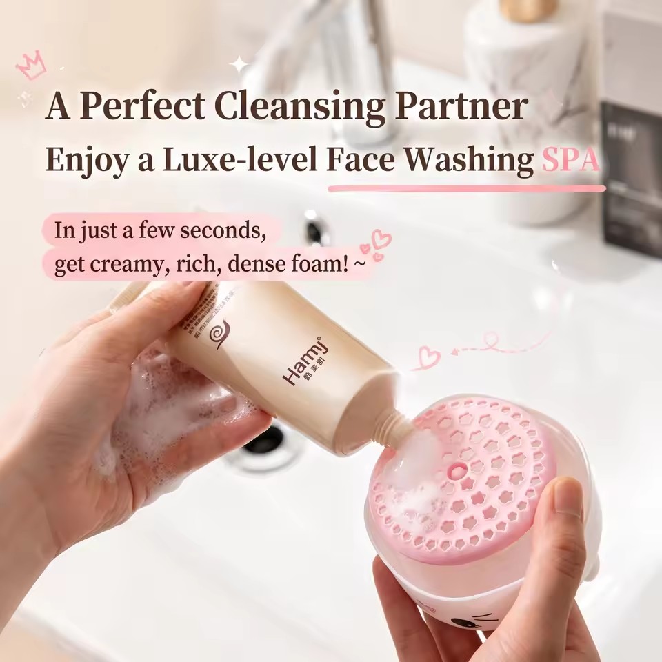 Cartoon Cat Foam Maker Portable Manual Cleansing Foam Maker Shampoo and Shower Gel Foam Maker Bubble Cup