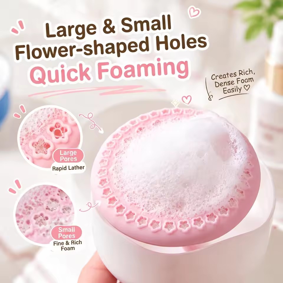 Cartoon Cat Foam Maker Portable Manual Cleansing Foam Maker Shampoo and Shower Gel Foam Maker Bubble Cup