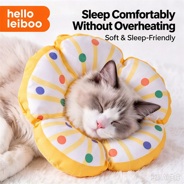 Soft Cat Protective Collar Breathable Adjustable Cat Elizabeth Collar Comfortable Polka Dot Neck Protective Circle