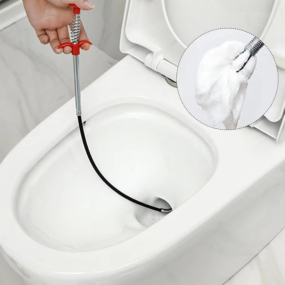 1PC    60cm Flexible Drain Snake Spring Pipe Cleaner Tool for Kitchen/Bathroom Sink Clogs (Heavy-Duty Hair & Debris Remover)