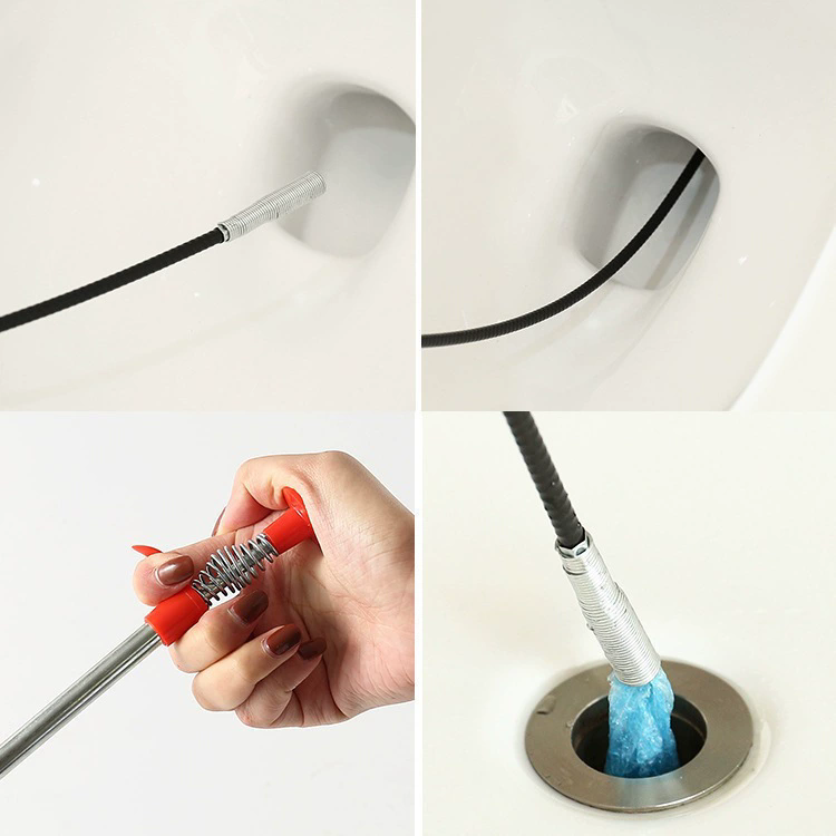 1PC    60cm Flexible Drain Snake Spring Pipe Cleaner Tool for Kitchen/Bathroom Sink Clogs (Heavy-Duty Hair & Debris Remover)