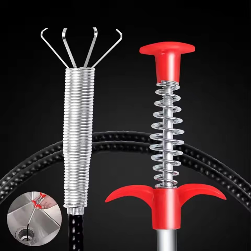 1PC    60cm Flexible Drain Snake Spring Pipe Cleaner Tool for Kitchen/Bathroom Sink Clogs (Heavy-Duty Hair & Debris Remover)