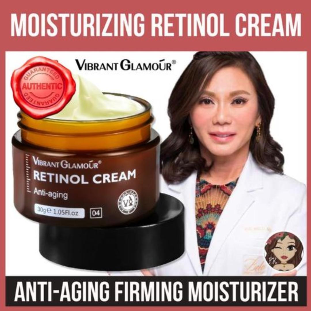 Vibrant Glamour Retinol Cream Moisturizing Smoothing Face Cream Wrinkles Reduce Retinol Anti-Aging Moisturizer with Hyaluronic Acid Fade LInes