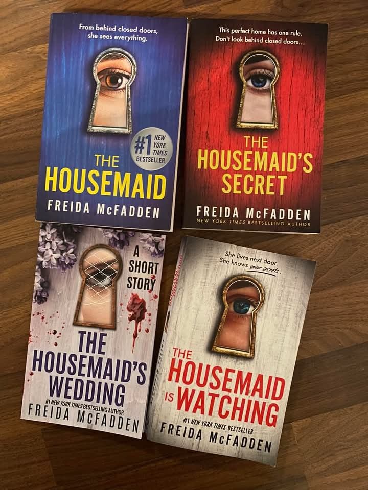 The Housemaid by Freida McFadden 2. The Housemaid's Secrets by Freida McFadden 3. The Housemaid is Watching by Freida McFadden 4. The Housemaid's Wedding by Freida McFadden