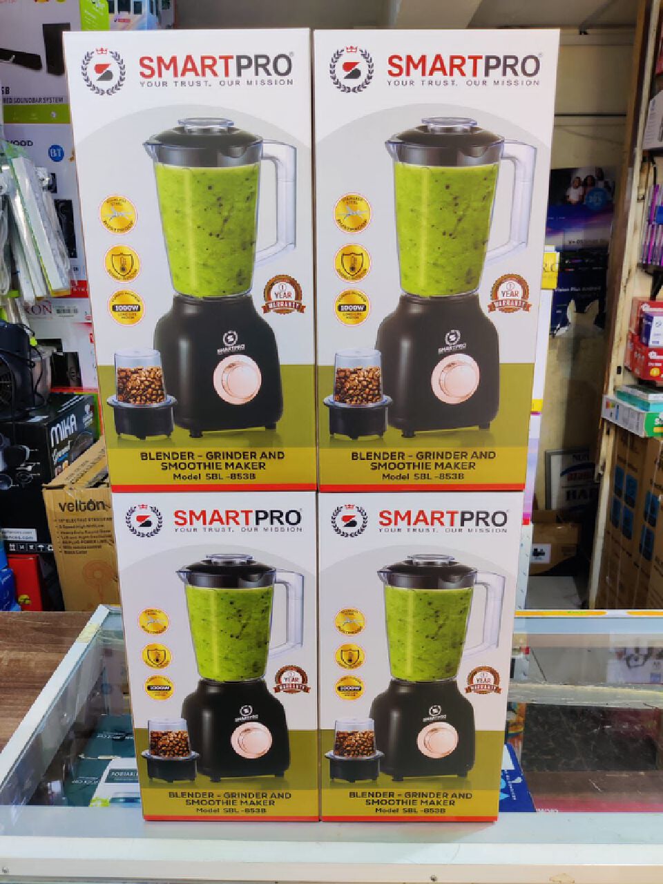Smartpro 2-in-1 Electric Blender & Grinder - 500W Smoothie Maker with Mill - Model SBL-05WB, Electric Food Blender, Smoothie Blender with Grinder, Kitchen Blender Mill