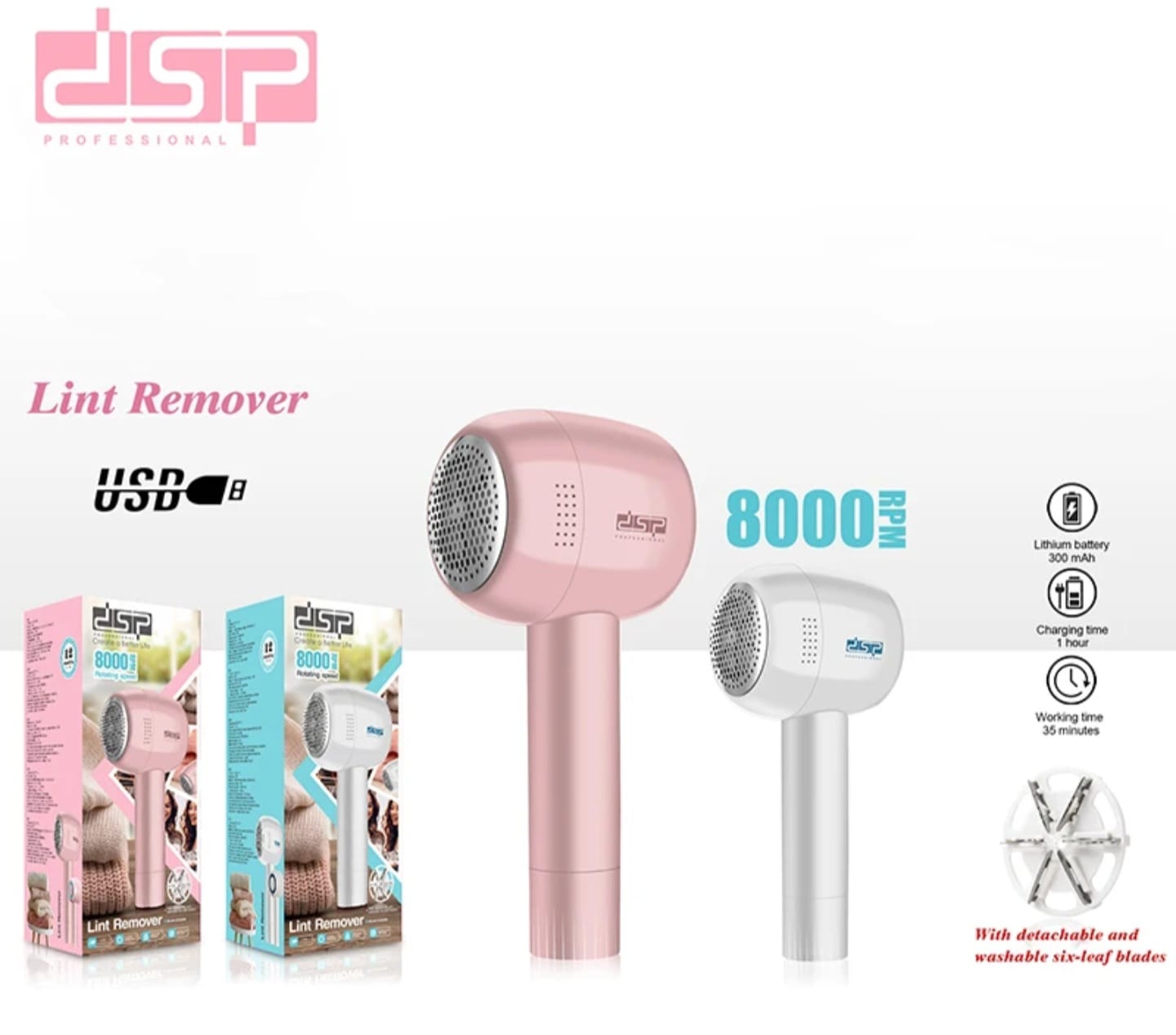 Lint Remover Electric Fabric Shaver with Detachable Washable Blades and Type C Charging Cable, Efficient Hair and Lint Removal for Clothes, Sofa, Carpet, Sweaters, Durable and Portable