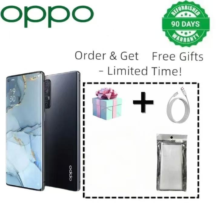 Refurbished Phone OPPO Reno3 Pro 13(8+5)GB RAM 90hz AMOLED Curved Screen 128GB Stoarge in-Display Fingerprint 48MP+32MP 4025 mAh 99% New Dual 5G Snapdragon 765G OPPO Reno 3 Pro Smart